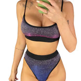 Sparkling Glitter High Waist Bikini